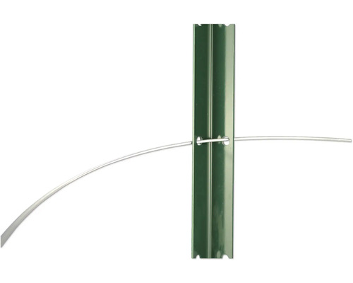 Detailansicht einer Metallpfostenbefestigung für Rankhilfen