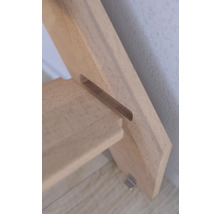 Pertura Wangentreppe Boreas Buche Leimholz ohne Setzstufen Seitenwange unbehandelt Buche gerade 59,5 cm 12 Stufen / 13 Steigungen Stabgeländer