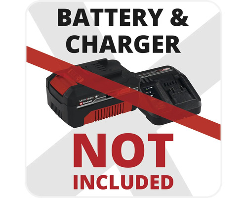 Batterie und Ladegerät nicht im Lieferumfang enthalten