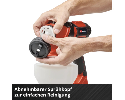 Einhell Farbsprühsystem mit abnehmbarem Sprühkopf zur einfachen Reinigung