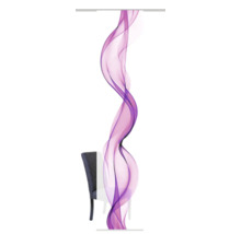 Roll-Up-Display mit abstraktem Design und Stuhl