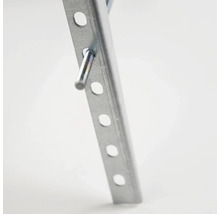 Metallhalterung mit Löchern und Stift
