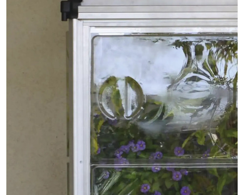 Detailansicht eines Gewächshauses mit Pflanzen