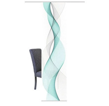 Schiebegardine Digitaldruck Opalia weiß türkis 60x245 cm