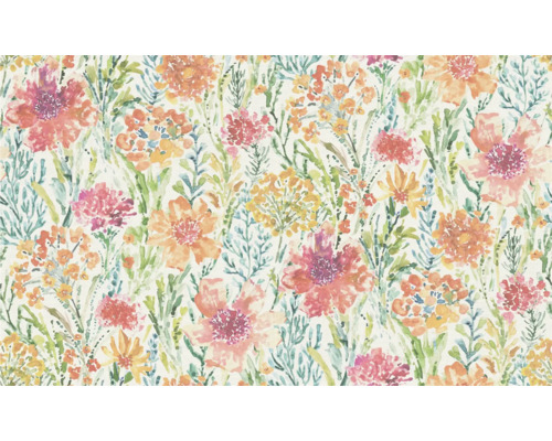 Vliestapete 39695-1 Aquarell Dreams Blüten weiß bunt Tapete mit Blumenmuster