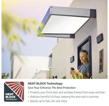 Vordach mit Heat Block Technologie zum Schutz vor Witterungseinflüssen
