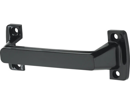 Schwarzer Türdrücker mit Befestigungsplatte