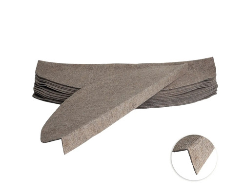 Stufenmatten-Set Cannes halbrund beige 22,5x65x3,5 cm 15-teilig Möbelschutzwinkel aus Filz im Detail