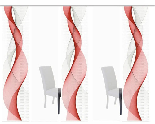 Schiebegardine mit Wellenmuster und Stuhl