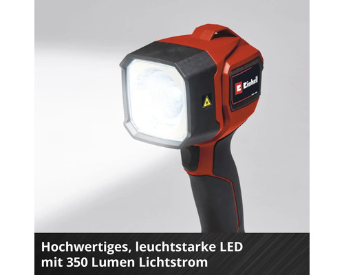 Einhell Logo. Akku LED Lampe mit Licht