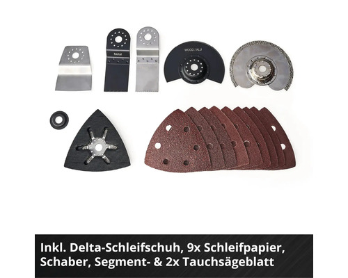 Zubehörset für Multifunktionswerkzeug mit Schleifpapier, Schaber und Sägeblättern