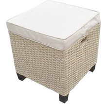 Hocker mit Kissen und Rattan-Optik
