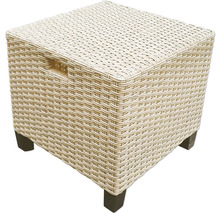 Geflochtener Hocker mit Griffmulden und Füßen