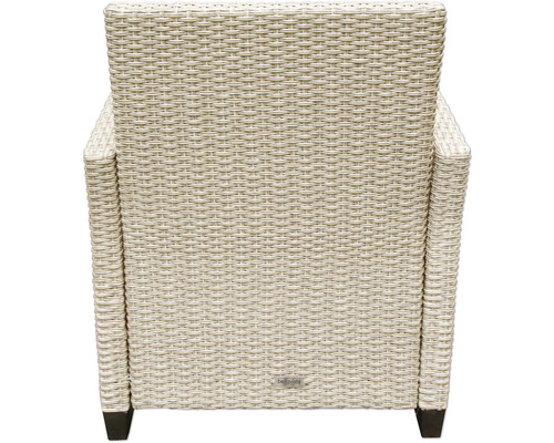 Rückansicht eines Korbsessels