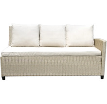Rattan Sofa mit Polster und Kissen für den Außenbereich