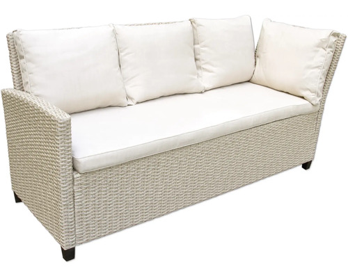 Gartencouch aus Rattan mit Kissen