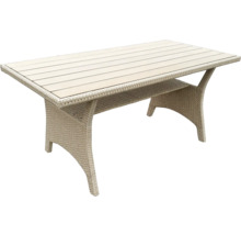 Gartentisch aus Rattan mit rechteckiger Tischplatte