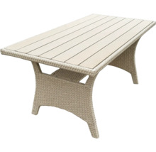 Gartentisch mit Rattanoptik und rechteckiger Tischplatte