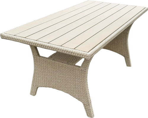Gartentisch mit Rattanoptik und rechteckiger Tischplatte