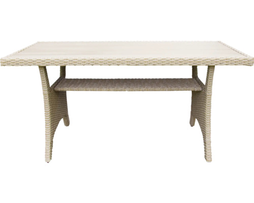 Rattan Gartentisch mit Ablage