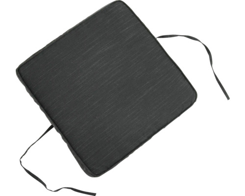 Schwarzes Stuhlkissen mit Bändern zur Befestigung