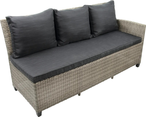 Rattan Gartenbank mit Kissen