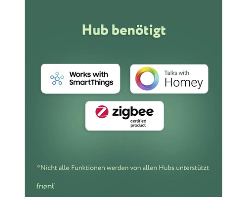 Funktioniert mit SmartThings. Kompatibel mit Homey. Zigbee Certified Product.