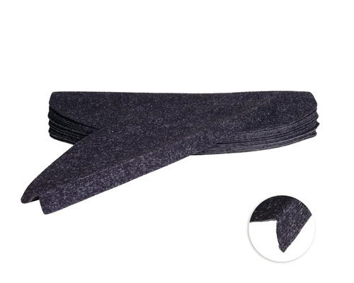 Stufenmatten-Set Cannes halbrund anthrazit 22,5x65x3,5 cm 15-teilig Schleifbänder im Stapel