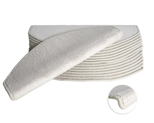 Stufenmatten-Set Ult Twist halbrund beige hell 23,5x65x4,5 cm 15-teilig