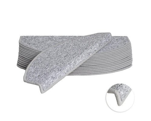 Stufenmatten-Set Camp halbrund grau 23,5x65x4,5 cm 15-teilig Stufenmatten-Set für Treppen
