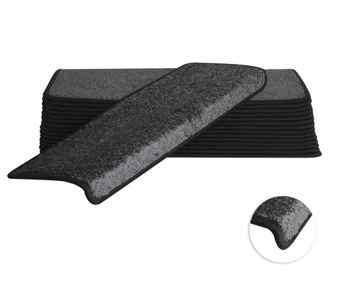 Stufenmatten-Set Fortuna rechteckig grau 23,5x65x4,5 cm 15-teilig Stufenmatten Set aus Textil