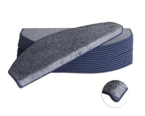Stufenmatten-Set Fortuna halbrund blau 23,5x65x4,5 cm 15-teilig Stufenmatten im Stapel