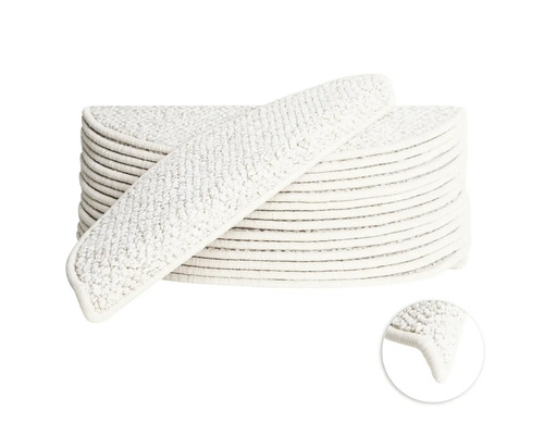 Stufenmatten-Set Massiv halbrund beige 16,5x56x3,5 cm 15-teilig Stufenteppiche aus Textil, Set