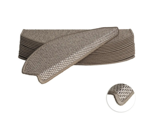 Stufenmatten-Set Natura halbrund beige 23,5x65x4,5 cm 15-teilig Stufenmatten-Set für Treppen