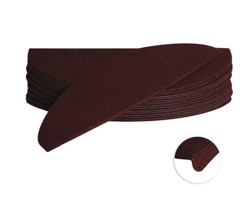 Stufenmatten-Set Paris halbrund rot 22,5x65x3,5 cm 15-teilig Schleifscheiben im Stapel mit Detailansicht