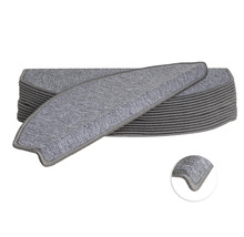 Stufenmatten-Set Rambo halbrund grau 23,5x65x4,5 cm 15-teilig
