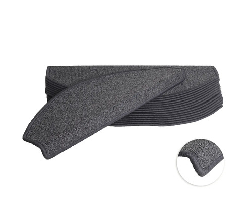 Stufenmatten-Set Rambo halbrund anthrazit 23,5x65x4,5 cm 15-teilig Stufenmatten aus Teppich, Set
