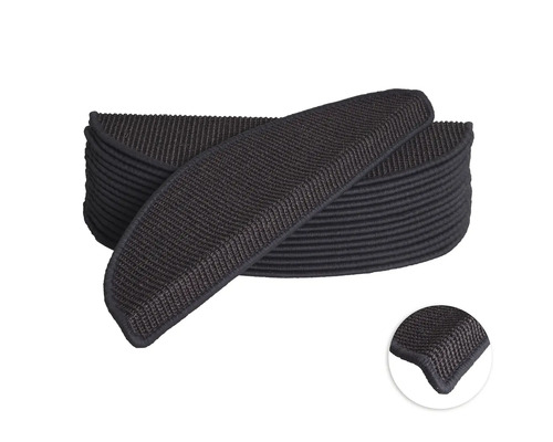 Stufenmatten-Set Sisal halbrund schwarz 16,5x56x3,5 cm 15-teilig Stufenmatten aus Textil im Stapel