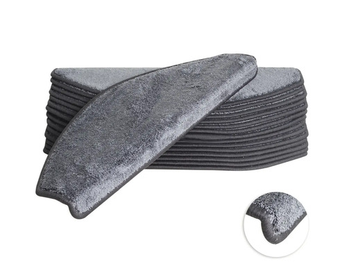 Stufenmatten-Set Sweet halbrund anthrazit 23,5x65x4,5 cm 15-teilig Stufenmatten im Stapel