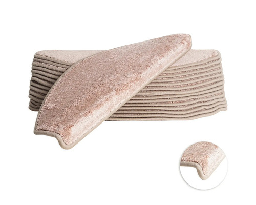 Stufenmatten-Set Sweet halbrund pink 23,5x65x4,5 cm 15-teilig Stufenmatten aus textilem Material im Stapel