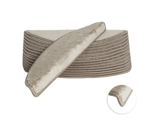 Stufenmatten-Set Sweet halbrund beige 16,5x56x3,5 cm 15-teilig Stufenteppiche im Stapel