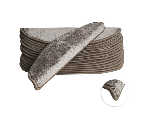 Stufenmatten-Set Sweet halbrund taupe 16,5x56x3,5 cm 15-teilig Stufenmatten aus Teppich im Stapel mit Detailansicht
