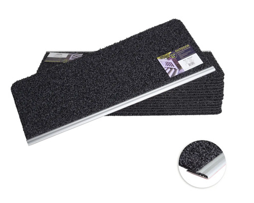 Stufenmatten-Set Scrape rechteckig anthrazit 25x65 cm 15-teilig Stufenmatten aus strapazierfähigem Material für den Außenbereich
