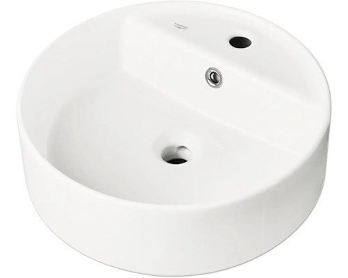 Aufsatzwaschbecken aus Keramik mit Hahnloch und Überlauf