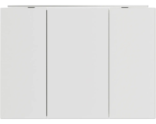 Weißer Spiegelschrank mit drei Türen