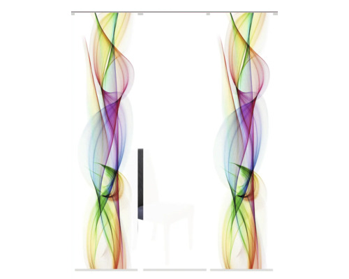 Schiebegardine mit abstraktem Wellenmuster