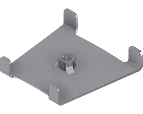 Metallhalterung mit zentraler Mutter für Befestigungszwecke