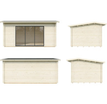 Gartenhaus Palmako Ines 13,7 m² Schiebetür Isolierglas inkl. Fußboden 524 x 379 cm grau