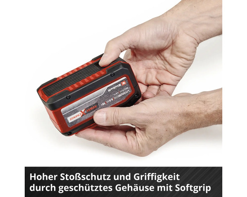 Einhell Power X-Change 18 Volt battery pack in the hand