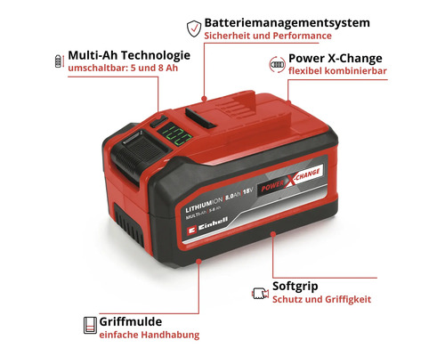 Einhell Power X-Change Akku mit Batterie-Management-System für Sicherheit und Leistung